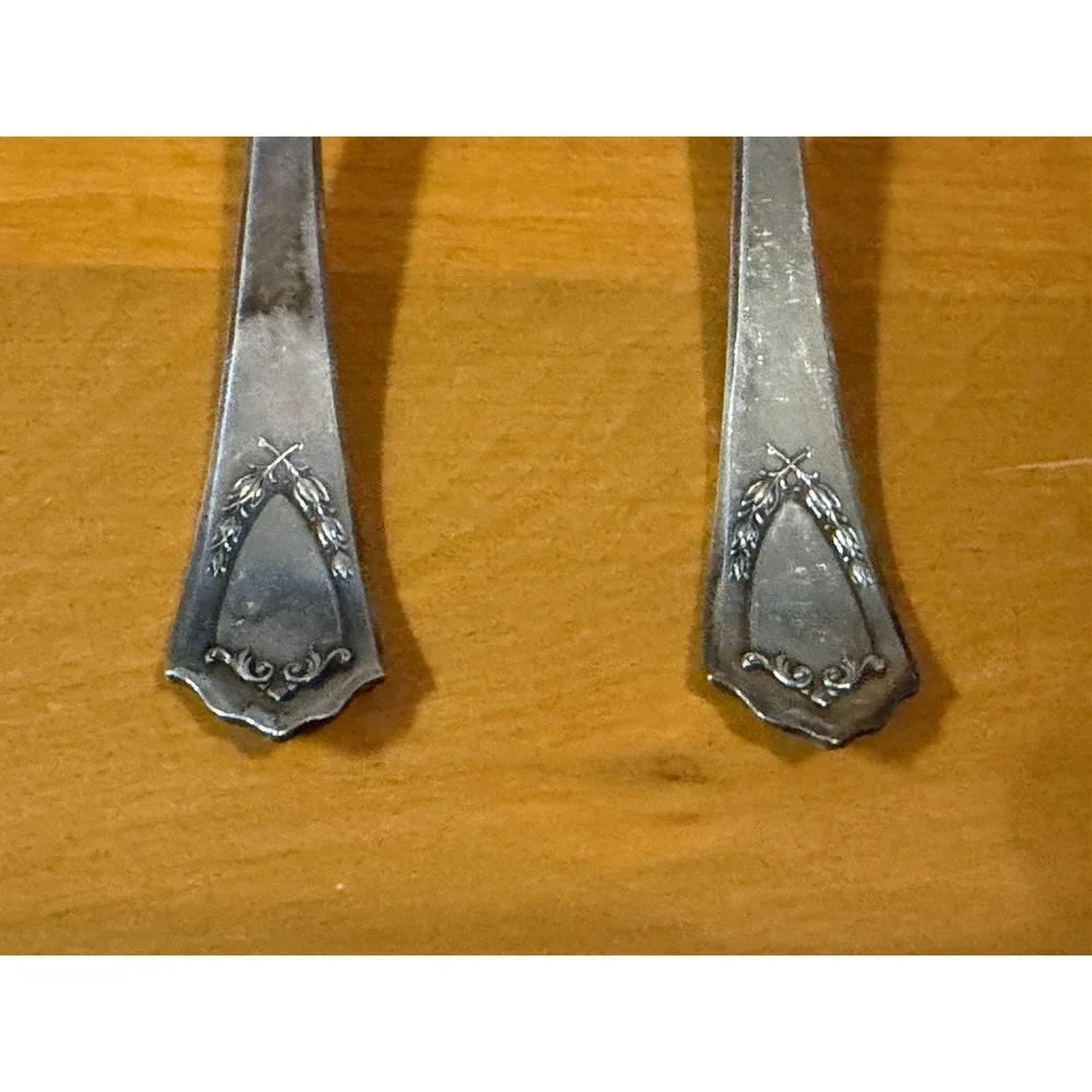 International Silver Jewell 1916 Silver plate Cream Soup Spoons Set 4 Vtg